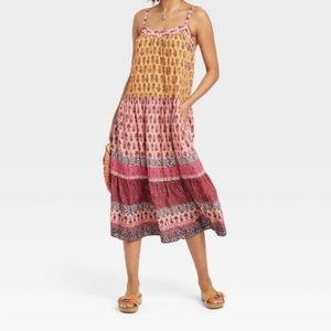 Women's Sleeveless Tiered A-Line Dress - Knox Rose NWT M